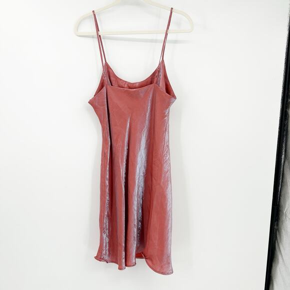 Forever 21 Womens Y2K Coquette Going Out Sateen Satin Mini Slip Dress Size L - Picture 8 of 8